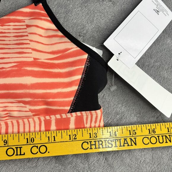 Reebok AM Lux Strappy Sports Bra Womens Medium Aura Orange Core I Training NWT - Picture 4 of 11